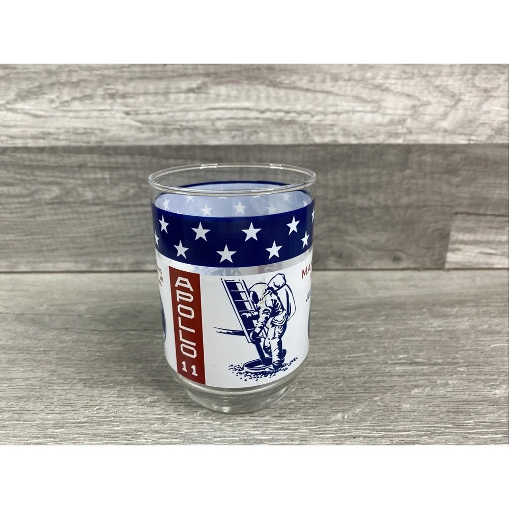 Vintage NASA Glass Apollo 11 Man On The Moon July 20 1969 USA Cup Neil Armstrong